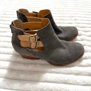 Korks Ease Women Ankle Western Suede Leather Boots Cottagecore Bootie Size 7.5M